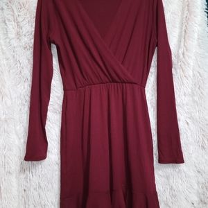 Dress, Long sleeved, Wine amd Black